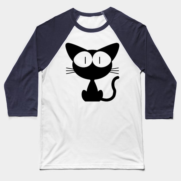 cute black cat Baseball T-Shirt by Nahlaborne